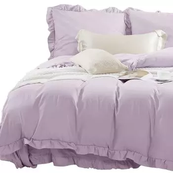 Постельное белье 140Х200, комплект постельного белья с наволочкой + наволочка 70Х80, твердая микрофибра SIiN, фиолетовый