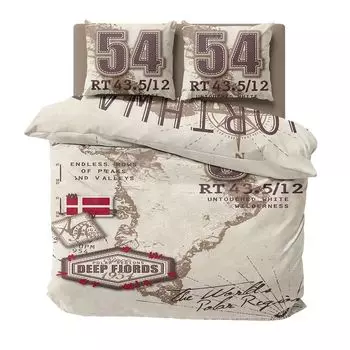 Постельное белье 155 х 200 см, пододеяльник из микрофибры, карта Northward бежевый коричневый красный 2 шт leonado vicenti