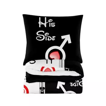 Постельное белье 155х200 см - постельное белье из хлопка - комплекты постельного белья из 2 предметов - пододеяльник 155х200 см и 2 наволочки 70х80 см - белый и черный Cotton Market