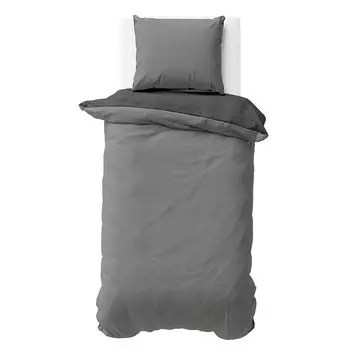 Постельное белье 155х200 см, серый антрацит, двустороннее постельное белье, двусторонний микрофибра, однотонный пододеяльник, 2 шт Visaggio