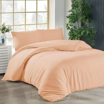 Постельное белье 155х220 + 2 шт. 40х80 см. Розовый хлопковый пододеяльник, 3 шт livessa