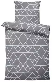 Постельное белье 155х220 см Geometric Line серый антрацит белый микрофибра модерн One-Home
