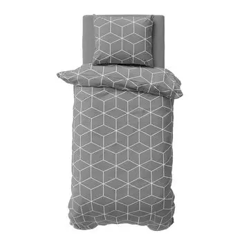 Постельное белье 155х220 см, хлопок, комплект пододеяльников Renforce куб серый, 2 предмета Visaggio