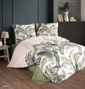 Постельное белье 155х220 см. Комплект из 2 предметов, белый, 100% хлопок/ренфорс, Hena V2 Yadetextil