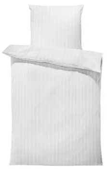 Постельное белье 155х220 см в полоску белое мягкое дамасское микрофибра оверсайз One-Home