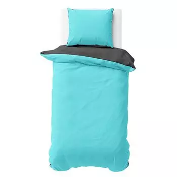 Постельное белье 155x200 см бирюзовый антрацит двустороннее постельное белье двусторонний микрофибра однотонный пододеяльник 2 шт Visaggio
