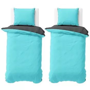 Постельное белье 155x220 см бирюзовый антрацит двустороннее постельное белье двусторонний микрофибра однотонный пододеяльник 4 шт Visaggio