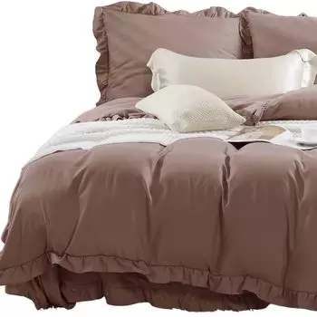 Постельное белье 160Х200, комплект постельного белья с наволочкой + наволочка 70Х80, твердая микрофибра SIiN, коричневый