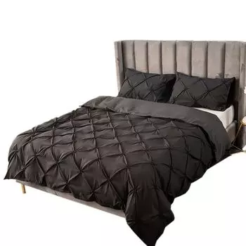 Постельное белье 168х229см полиэфирное волокно состоит из 2 предметов - черный комплект пододеяльников, мягкие пушистые пододеяльники на молнии и 1 наволочка 50х75см CANDeal