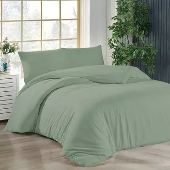 Постельное белье 200х200 + 2 шт. 40х80 см. светло-зеленый пододеяльник хлопок, 3 шт livessa