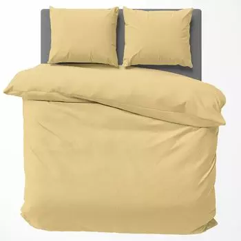 Постельное белье 200х200 + 80х80 см. 100% хлопок Renforce Beige Uni Plain комплект, 3 шт leonado vicenti