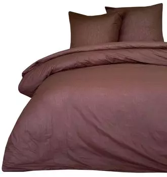 Постельное белье 200х200 + 80х80 см 100% хлопок Renforce коричневый однотонный однотонный комплект, 3 шт leonado vicenti