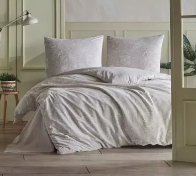 Постельное белье 200х220 см. Комплект из 3 предметов бежевого цвета 100% хлопок/ренфорсе, Juna V1 Yadetextil