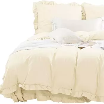 Постельное белье 220Х200, комплект постельного белья с наволочкой + 2 наволочки 70Х80, твердая микрофибра SIiN, бежевый