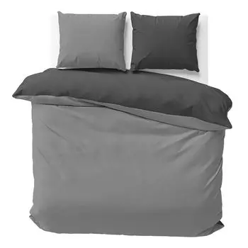 Постельное белье 240 x 220 см, серый антрацит, двустороннее постельное белье, двусторонний односторонний пододеяльник из микрофибры, 3 шт Visaggio