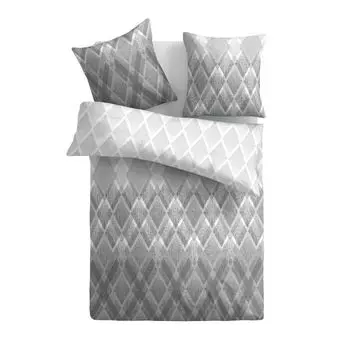 Постельное белье 2 шт. (Серый Ромб) 100% сатин хлопок, комплект 135х200см и 80х80см, приятный мягкий пододеяльник - на молнии Bestlivings