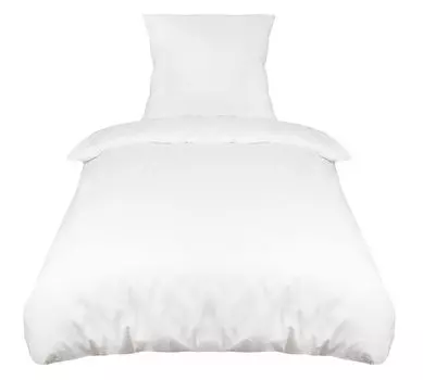 Постельное белье 80х80 см + 140х200 см, белое, хлопок, дизайн: полоски 3 мм Zollner