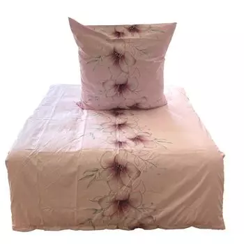 Постельное белье aboutyourhome из микрофибры гладкое лето цветы розово-желтый 135х200 80х80, розовый / 2 шт aboutyourhome-shop