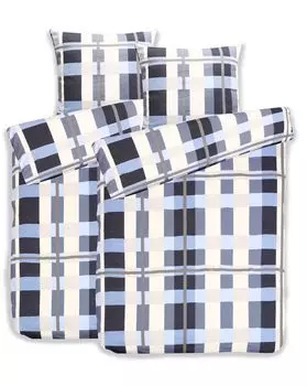 Постельное белье aboutyourhome Качественное постельное белье Beaver хлопок в клетку 135х200 80х80, 4 шт. / Синий aboutyourhome-shop