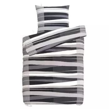 Постельное белье aboutyourhome, качественное постельное белье из бобра, хлопковые полоски, 135х200, 80х80, 2 шт. / Серый aboutyourhome-shop