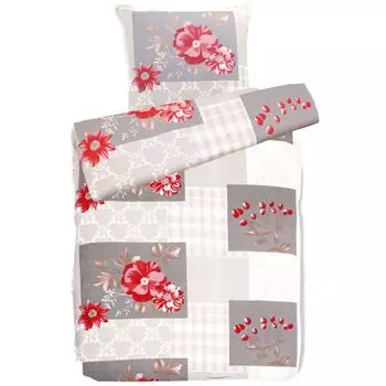 Постельное белье aboutyourhome Качественное постельное белье бобра хлопок лоскутное цветы 135х200 80х80, 2 шт. / Бежевый aboutyourhome-shop