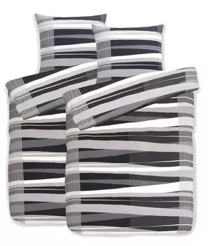 Постельное белье aboutyourhome, качественное постельное белье из бобра, хлопковые полоски, 135 х 200, 80 х 80, 4 шт. / Серый aboutyourhome-shop