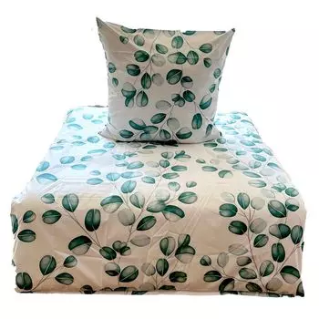 Постельное белье Aboutyourhome микрофибра гладкая летние листья зеленые 135х200, 80х80, зеленые / 2 шт aboutyourhome-shop