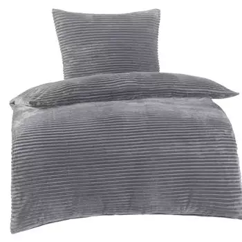 Постельное белье Aboutyourhome зимнее плюшевое, кашемировый шнур, флис 155х220, 80х80, 2 шт. / Светло-серый aboutyourhome-shop