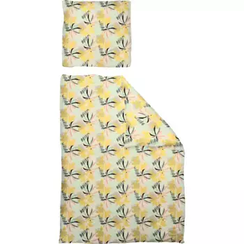 Постельное белье Adam «Джунгли», сертифицировано GOTS – изготовлено из экологически чистого хлопка, желтый/розовый