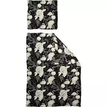 Постельное белье Adam «Eden», сертифицировано GOTS – изготовлено из экологически чистого хлопка, черно-белый