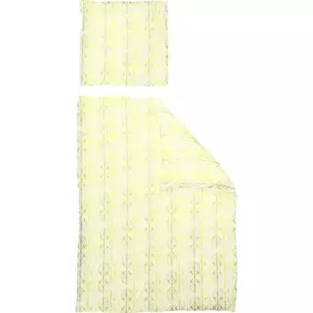 Постельное белье Adam «Льняное постельное белье Волна», изготовлено из экологически чистого хлопка, светло-зеленый/желтый