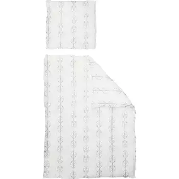 Постельное белье Adam «Льняное постельное белье Волна», изготовлено из экологически чистого хлопка, светло-серый/бежевый