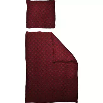 Постельное белье Adam "Перья", сертифицировано GOTS - изготовлено из экологически чистого хлопка, темно-красный/красный