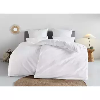 Постельное белье Андас» Сари2 размера. 135x200 или 155x220 см", однотонное постельное белье из хлопка, идеально подходит для лета Andas, белый