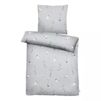 Постельное белье Apelt Cats, 155x5x200 см, серый