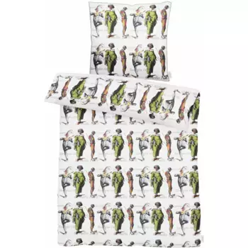 Постельное белье APELT «Феликс», характеризующееся множеством фигурок, белый
