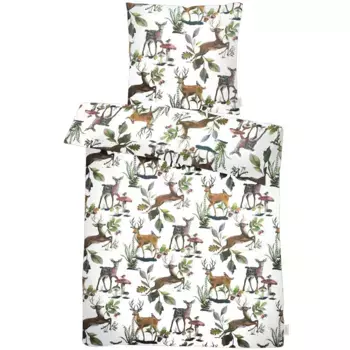 Постельное белье APELT «Fritz», сертифицировано GOTS, изготовлено из экологически чистого хлопка, белый/мультиколор