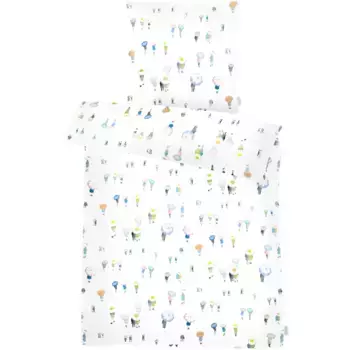 Постельное белье APELT «Nicky Gots», натуральный хлопок, легкое в уходе, белый/синий