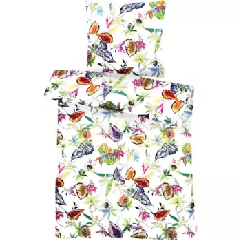 Постельное белье APELT «Нина», летнее постельное белье в стиле Ибицы, экзотические цветы и листья, белый