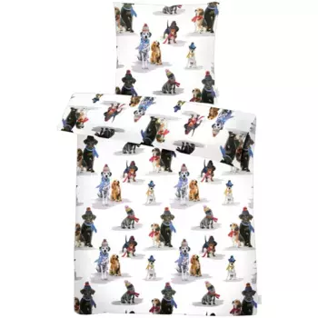 Постельное белье APELT «Otto», сертифицировано GOTS – изготовлено из экологически чистого хлопка, белый/синий