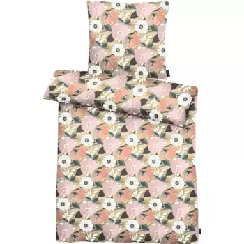 Постельное белье APELT «Smilla», скандинавские цветы, нарисованные цветы в скандинавском стиле, цвет apricot