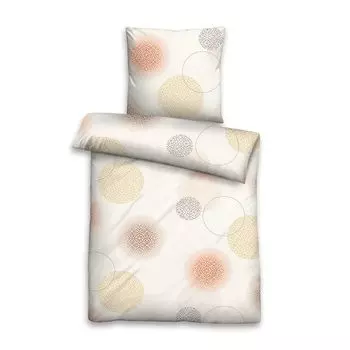 Постельное белье biberna из тонкой фланели 0005164 КРУГИ цвет: натуральный, размер: 1х 135х200 см + 1х 80х80 см