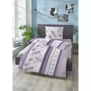 Постельное белье Biberna «Константин», качественный хлопковый сатин Mako из 100% хлопка, цвет flieder