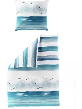 Постельное белье Bierbaum Seersucker Set, цвет wei/blau