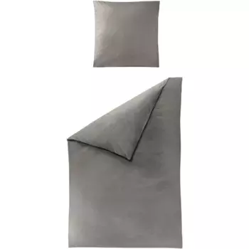 Постельное белье BIERBAUM «Шик однотонное», хлопчатобумажное полотно, 100% хлопок, простое в уходе, однотонное, темно-серый
