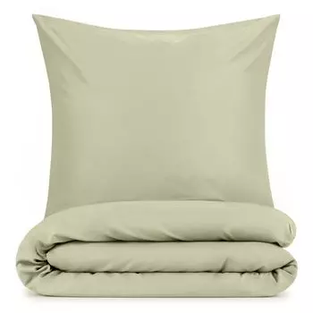 Постельное белье Blumtal Basic 155х200 см и 2 наволочки 80х80 см - пододеяльники из дышащей микрофибры, супермягкий комплект пододеяльников, 3 предмета - оливковый зеленый