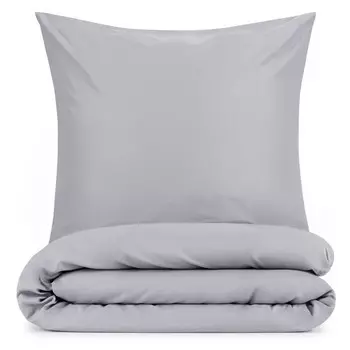 Постельное белье Blumtal Basic 155х220 см и 2 наволочки 40х80 см - пододеяльники из дышащей микрофибры, супермягкий комплект пододеяльников, сертифицирован Oeko-Tex, 3 предмета - серый