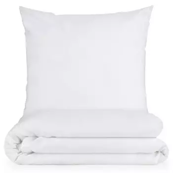Постельное белье Blumtal Basic 200х200 см и 2 наволочки 80х80 см - пододеяльники из дышащей микрофибры, супермягкий комплект пододеяльников, сертифицирован Oeko-Tex, 3 предмета - белый