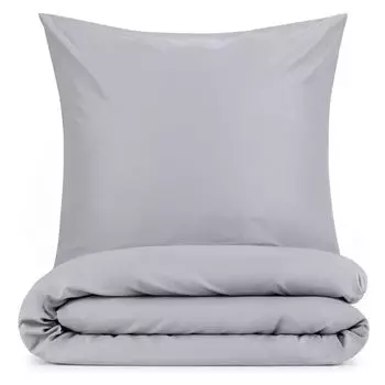 Постельное белье Blumtal Basic 200х220 см и 2 наволочки 40х80 см - пододеяльники из дышащей микрофибры, комплект супермягких пододеяльников, 3 предмета - серый
