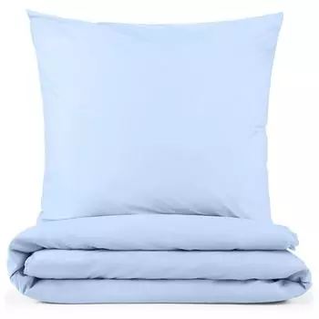Постельное белье Blumtal Basic 200x220 см и 2 наволочки 40x80 см - пододеяльники из дышащей микрофибры, супермягкий комплект пододеяльников, сертифицирован Oeko-Tex, 3 предмета - голубой